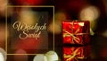 WesoÃâych ÃâºwiÃâ¦t - red Christmas gift on the background of lights, christmas time Royalty Free Stock Photo